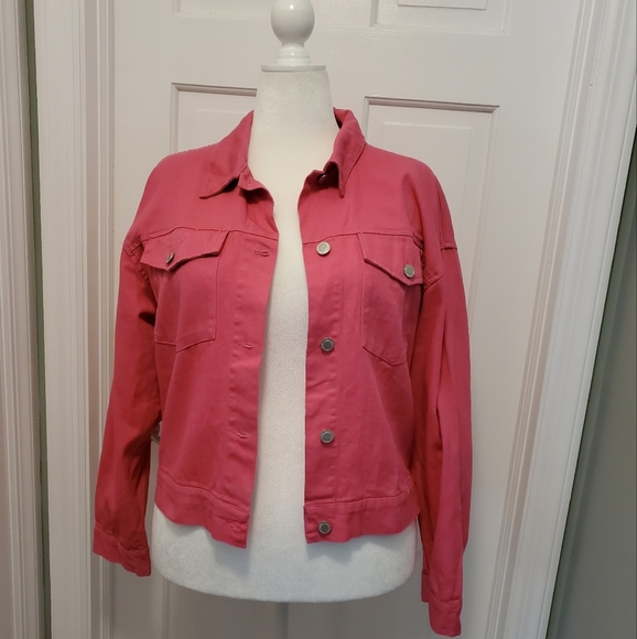 Cali 1850 Pink 100% Cotton Jacket Size Large, Relaxed Fit, Casual - Picture 1 of 10